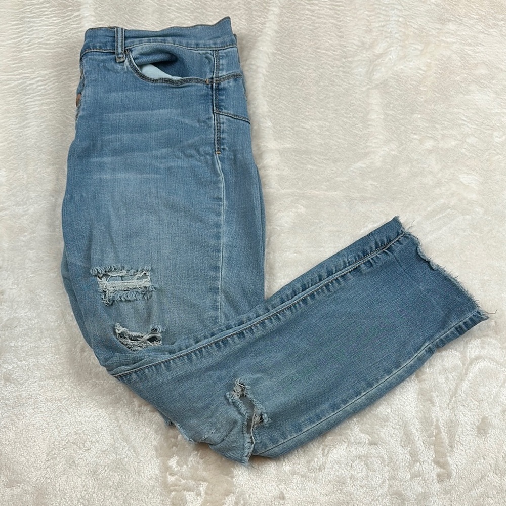 Juicy Couture Sky Blue Ripped Skinny Jeans